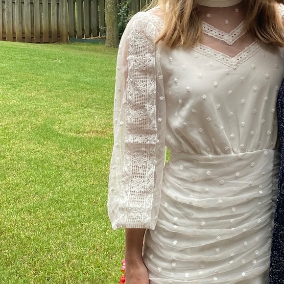 Two Sisters Label White Bridal Shower Dress Lace - Picture 7 of 16